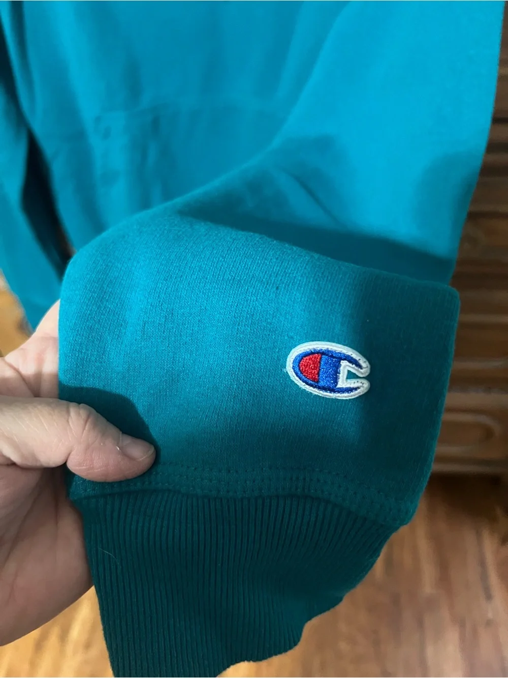 Champion Teal Hoodie with Embroidered Logo